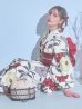 画像9: 【即日発送】レトロモダンフラワー浴衣  【浴衣３点セット 浴衣/帯/下駄】OBI-hira-100-ok-14-RxWR / HIMO-900-yn-4-GYxGY / HEKO-800-sb-5-W / YA-1026-kn-R / GETA-01-kj-8-R/  [YMT]