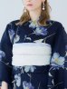画像18: 【即日発送】ネイビー＆ブルー牡丹浴衣  【浴衣３点セット 浴衣/帯/下駄】OBI-siwa-202-ok-5-IV / HIMO-900-yn-5-IV / HEKO-800-sb-5-W / YA-1025-wk-BL / GETA-02-ok-2-IV[YMT]