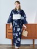 画像4: 【即日発送】ネイビー＆ブルー牡丹浴衣  【浴衣３点セット 浴衣/帯/下駄】OBI-siwa-202-ok-5-IV / HIMO-900-yn-5-IV / HEKO-800-sb-5-W / YA-1025-wk-BL / GETA-02-ok-2-IV[YMT]