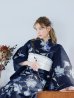 画像6: 【即日発送】ネイビー＆ブルー牡丹浴衣  【浴衣３点セット 浴衣/帯/下駄】OBI-siwa-202-ok-5-IV / HIMO-900-yn-5-IV / HEKO-800-sb-5-W / YA-1025-wk-BL / GETA-02-ok-2-IV[YMT]