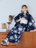 画像9: 【即日発送】ネイビー＆ブルー牡丹浴衣  【浴衣３点セット 浴衣/帯/下駄】OBI-siwa-202-ok-5-IV / HIMO-900-yn-5-IV / HEKO-800-sb-5-W / YA-1025-wk-BL / GETA-02-ok-2-IV[YMT]