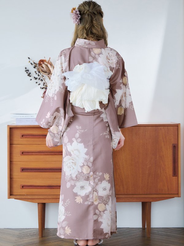画像16: 【即日発送】ピンクベージュフラワー浴衣  【浴衣３点セット 浴衣/帯/下駄】[YMT]