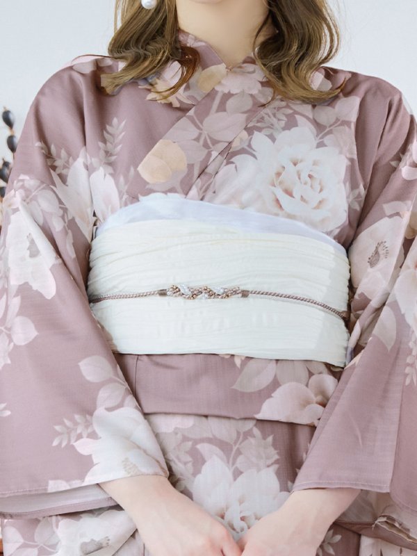 画像17: 【即日発送】ピンクベージュフラワー浴衣  【浴衣３点セット 浴衣/帯/下駄】[YMT]