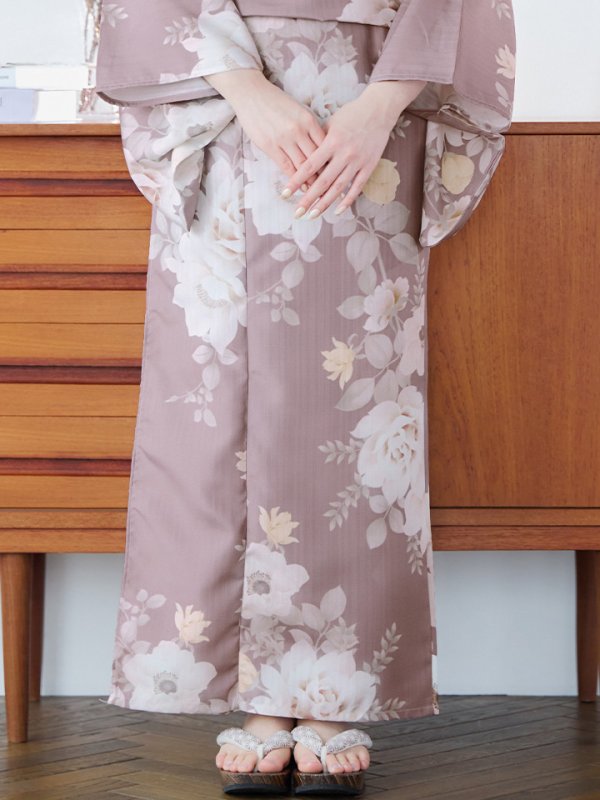 画像18: 【即日発送】ピンクベージュフラワー浴衣  【浴衣３点セット 浴衣/帯/下駄】[YMT]