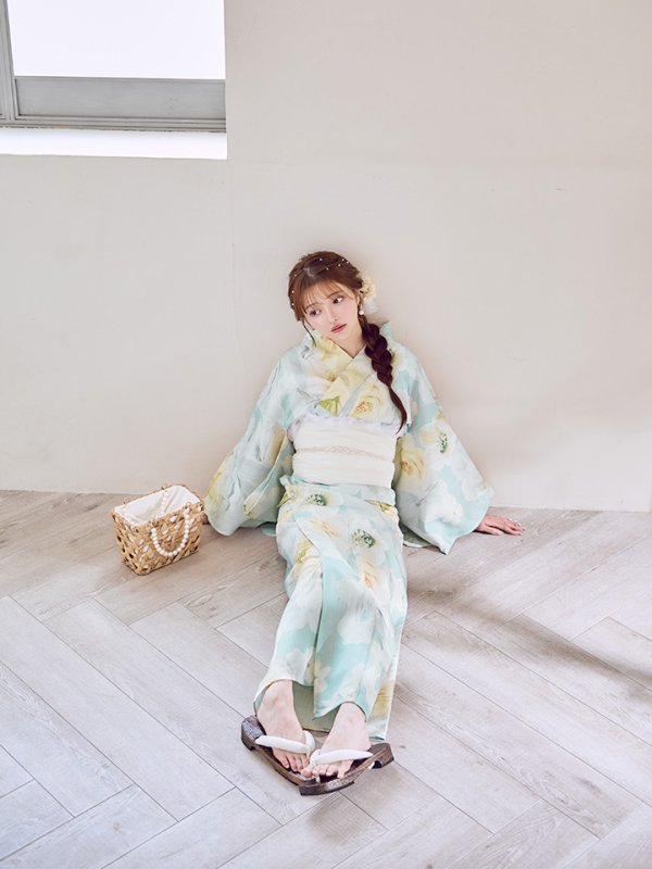 画像10: ニュアンス牡丹ペールトーン浴衣【浴衣３点セット 浴衣/帯/下駄】[YMT]