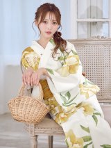 大正ロマン×和モダン水彩牡丹浴衣  【浴衣３点セット 浴衣/帯/下駄】[YMT]