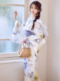 ソフトモダンシアーフラワー浴衣  【浴衣３点セット 浴衣/帯/下駄】[OF04]