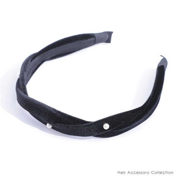 画像5: 【アクセサリー：カチューシャ】パール付きベロアカチューシャ 【2カラー】[OF02]