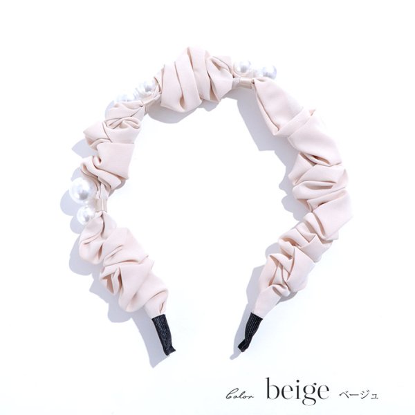 画像6: 【アクセサリー：ヘアアクセ】パールモチーフ付きくしゅくしゅカチューシャ[OF02]