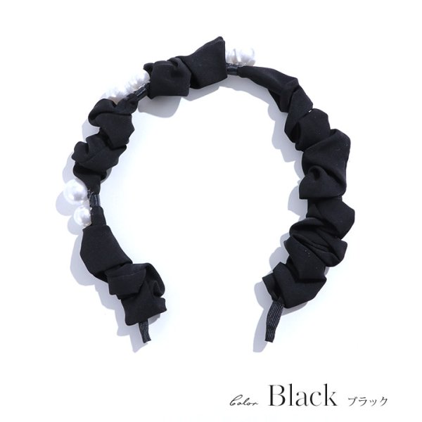 画像7: 【アクセサリー：ヘアアクセ】パールモチーフ付きくしゅくしゅカチューシャ[OF02]