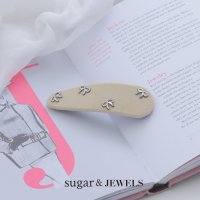 【ヘアアクセサリー/バレッタ】リボンビジューバレッタ【1カラー】[OF02]