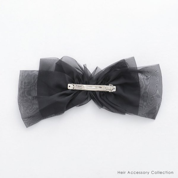 画像4: 【ヘアアクセサリー】ビックシフォンリボンバレッタ【2カラー】[OF02]