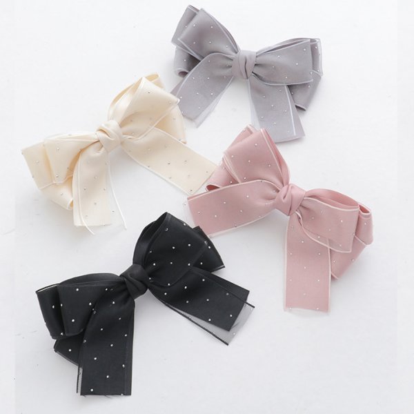 画像7: 【ヘアアクセサリー/バレッタ】ビジューシフォンリボンバレッタ【4カラー】[OF02]