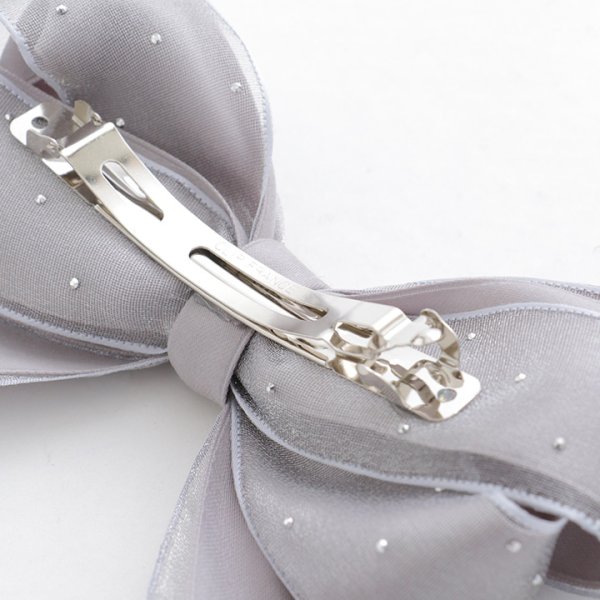 画像10: 【ヘアアクセサリー/バレッタ】ビジューシフォンリボンバレッタ【4カラー】[OF02]