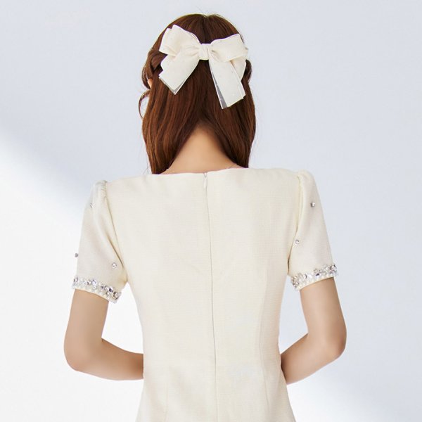 画像11: 【ヘアアクセサリー/バレッタ】ビジューシフォンリボンバレッタ【4カラー】[OF02]