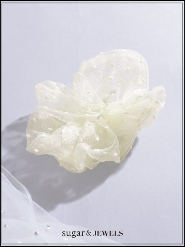 画像2: 【アクセサリー：ヘアゴム】ドットチュールシュシュ【1カラー】[OF02] 