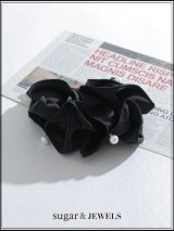 【ヘアアクセサリー】パール付きシュシュ【1カラー】[OF02] 