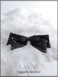 【ヘアアクセサリー/バレッタ】パールリボンバレッタ【1カラー】[OF02]