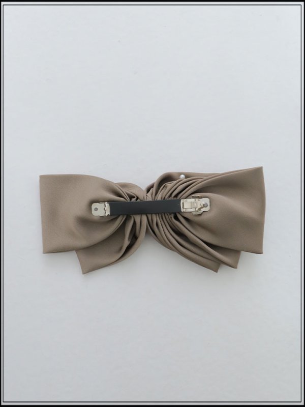 画像3: 【ヘアアクセサリー】パールリボンバレッタ【Fサイズ/1カラー】[OF02]