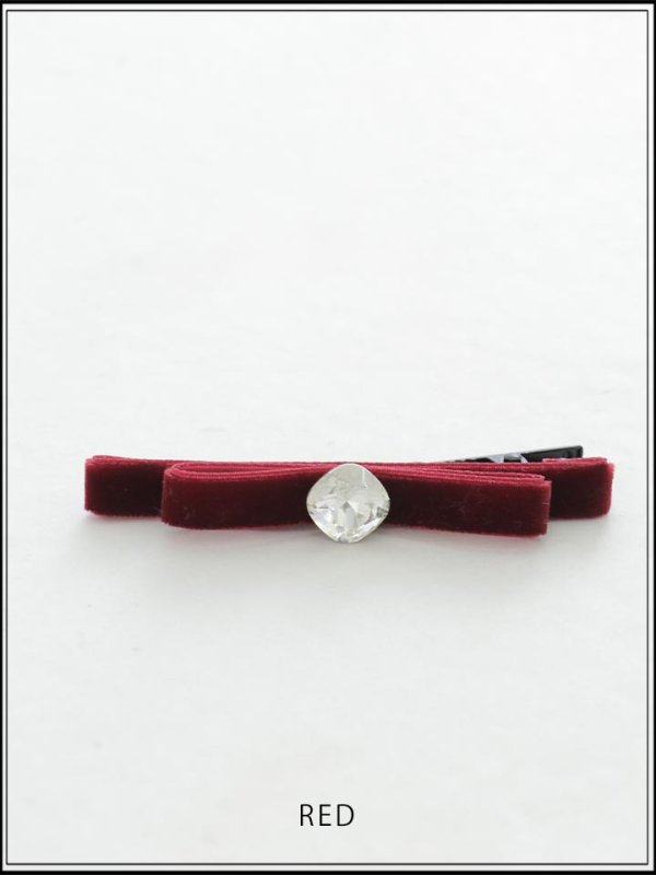 画像3: 【アクセサリー：ヘアピン】ベロアリボンヘアピン【Fサイズ/3カラー】[OF02]