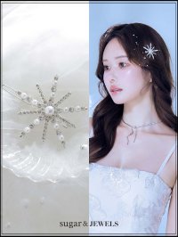 【ヘアアクセサリー】スノークリスタルモチーフヘアバレッタ【1カラー】[OF02] 