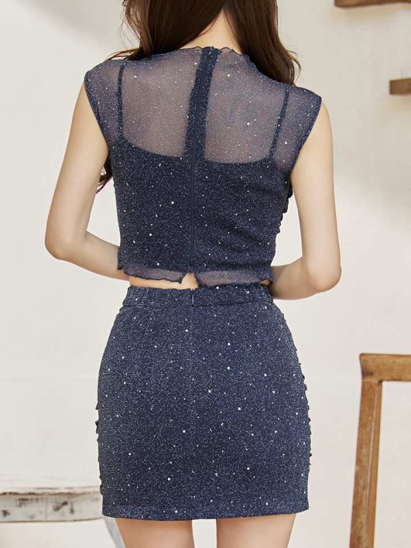 画像9: 送料無料！シアーラメビジューセットアップミニドレス/キャバドレス【XS-Lサイズ/4カラー】[OF03] 【YN】dzwg【一部予約商品/1月上旬発送予定】