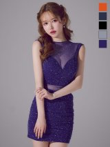 送料無料！【即日発送】シアーラメビジューセットアップミニドレス/キャバドレス【XS-XLサイズ/5カラー】[OF03]【YN】dzwg