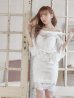 画像4: SALE!総レース/シフォンスリーブ/オフショル/リボンベルト/タイト/ミニドレス/キャバドレス【S-Mサイズ/2カラー】[HC02] (4)