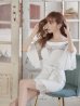画像9: SALE!総レース/シフォンスリーブ/オフショル/リボンベルト/タイト/ミニドレス/キャバドレス【S-Mサイズ/2カラー】[HC02] (9)