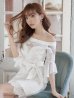 画像10: SALE!総レース/シフォンスリーブ/オフショル/リボンベルト/タイト/ミニドレス/キャバドレス【S-Mサイズ/2カラー】[HC02] (10)