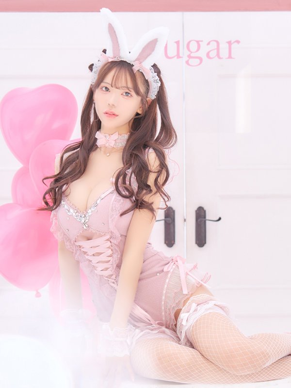 画像1: 【即日発送】【送料無料！】【ハロウィン】ビジューシアーバニーガール【コスプレ6点セット】【XS-Mサイズ/3カラー】[OF04]