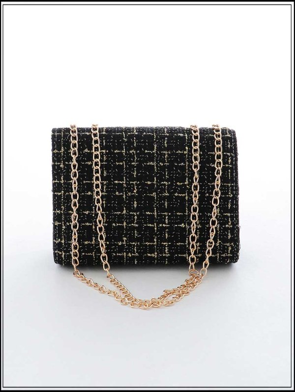 画像5: 【バッグ】2wayゴールドチェーンツイードバッグ【2カラー】[OF03]