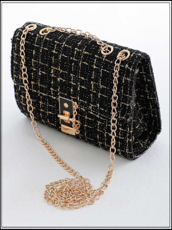 画像8: 【バッグ】2wayゴールドチェーンツイードバッグ【2カラー】[OF03]