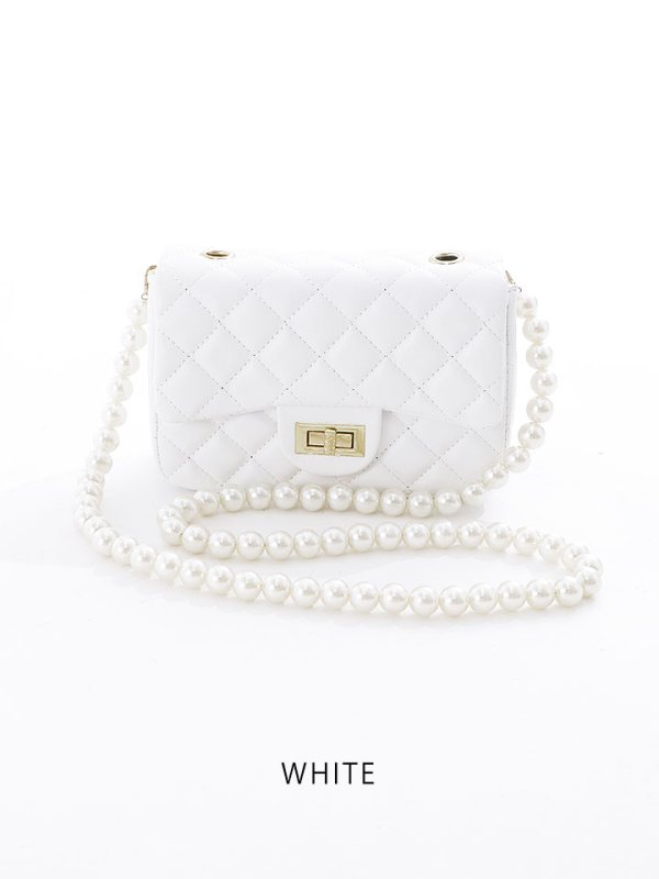 画像3: ショルダーバッグ/パール紐/チェーン紐【Fサイズ/3カラー】[OF04] 【IM】