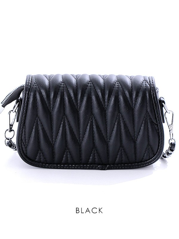 画像4: キルティングショルダービジューバッグ/キルティング/ショルダー/ビジュー/チェーン【Fサイズ/2カラー】[OF04]