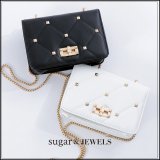 キルティングショルダーバッグ/チェーン/スタッズ【Fサイズ/2カラー】[OF04] 【IM】