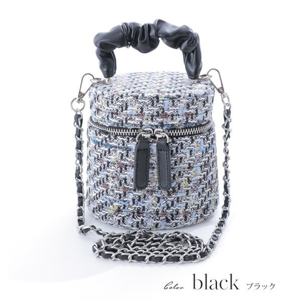 画像3: 【即日発送】【水着小物：ビーチバッグ】ショルダーチェーン付き/ ツイード/ バニティバッグ[OF04]