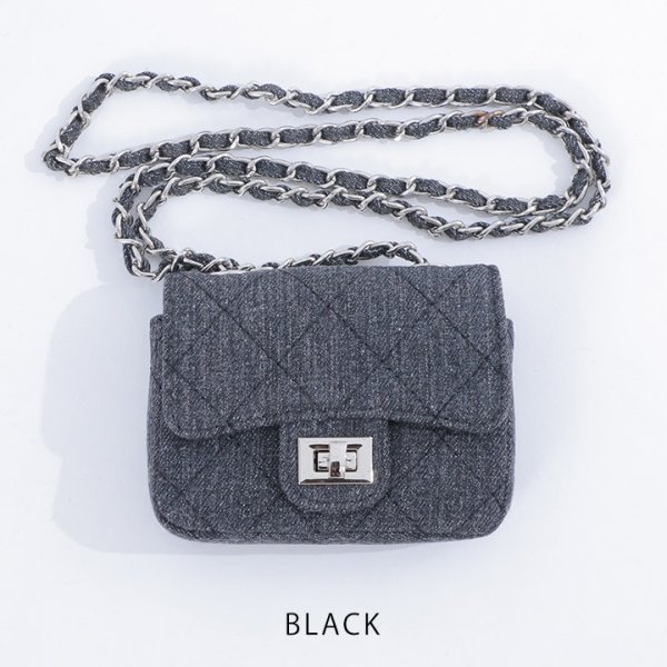 画像5: 【バッグ】デニムチェーンショルダーミニバッグ【3カラー】[OF04]
