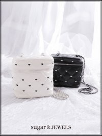 【バッグ】チェーンショルダーハートキルティングバニティバッグ【Fサイズ/2カラー】[OF02]