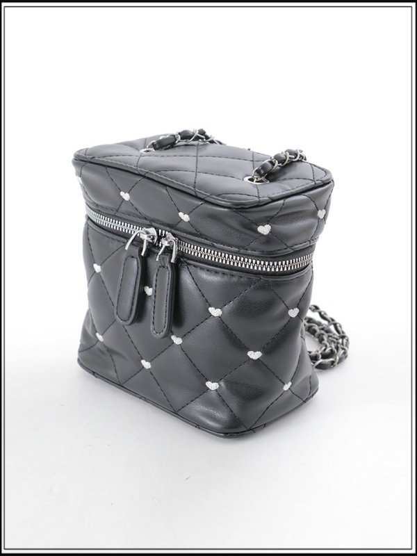 画像5: 【バッグ】チェーンショルダーハートキルティングバニティバッグ【Fサイズ/2カラー】[OF02]