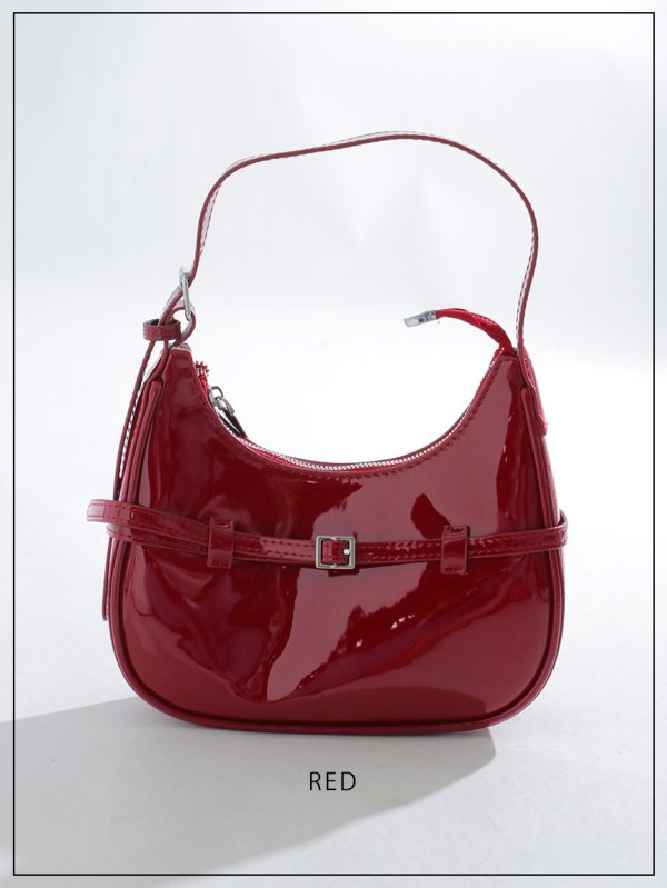 画像3: 【バッグ】エナメルハーフムーンバッグ【Fサイズ/4カラー】[OF03]