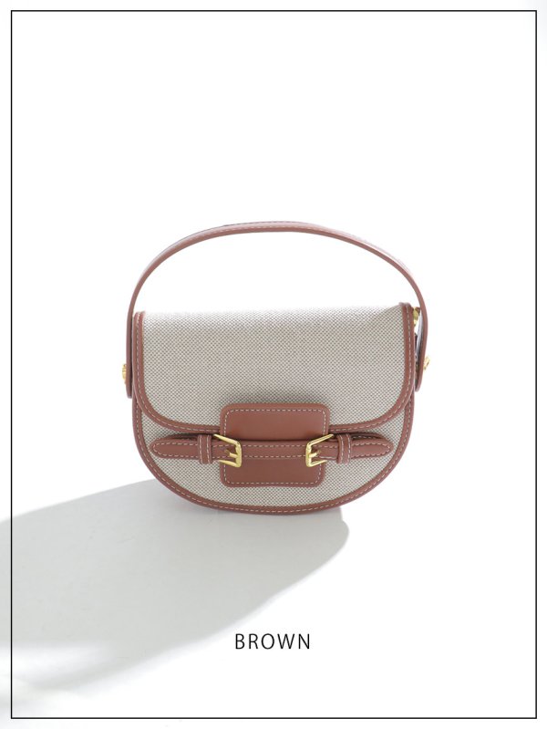 画像3: 【バッグ】2wayレザーパイピングキャンバスバッグ【Fサイズ/2カラー】[OF02]