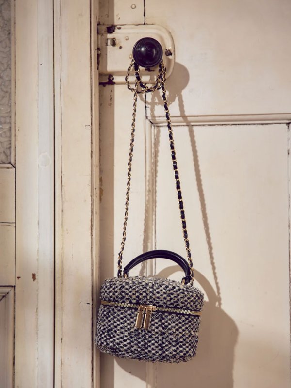 画像12: 【バッグ】チェーンツイードバニティバッグ【Fサイズ/2カラー】[OF03] 【IM】