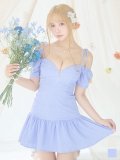 【送料無料！】バルーンスリーブローライズフレアスカートミニドレス/キャバドレス【S-Mサイズ/2カラー】[OF03] 【YN】dzwv