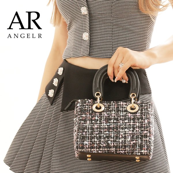 画像2: 【Angel R/エンジェルアール】ミックスチェック/ ツイード/ ハンドバッグ【Fサイズ/2カラー】[OF02]