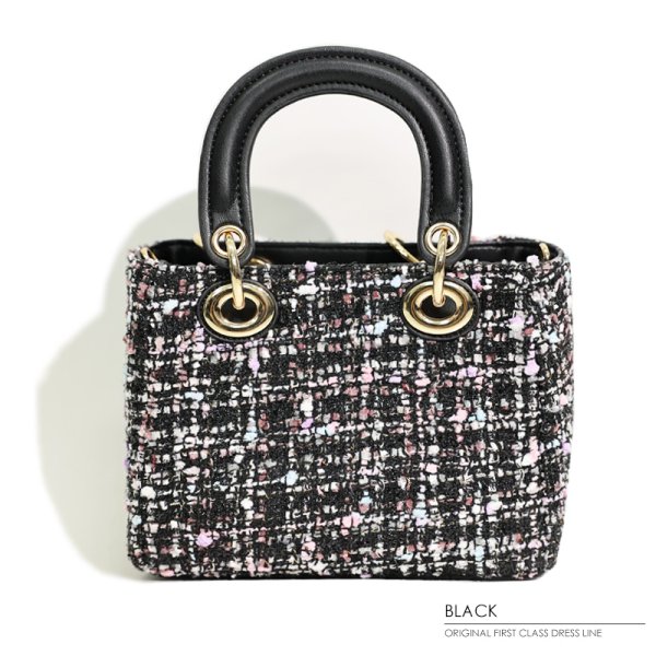 画像3: 【Angel R/エンジェルアール】ミックスチェック/ ツイード/ ハンドバッグ【Fサイズ/2カラー】[OF02]