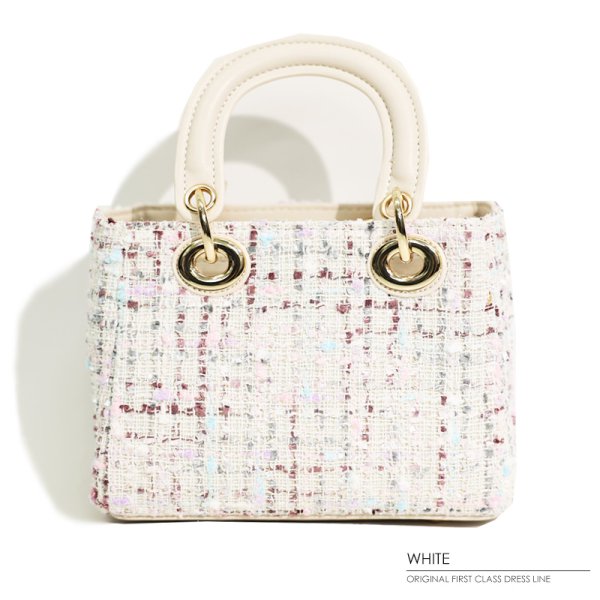 画像4: 【Angel R/エンジェルアール】ミックスチェック/ ツイード/ ハンドバッグ【Fサイズ/2カラー】[OF02]