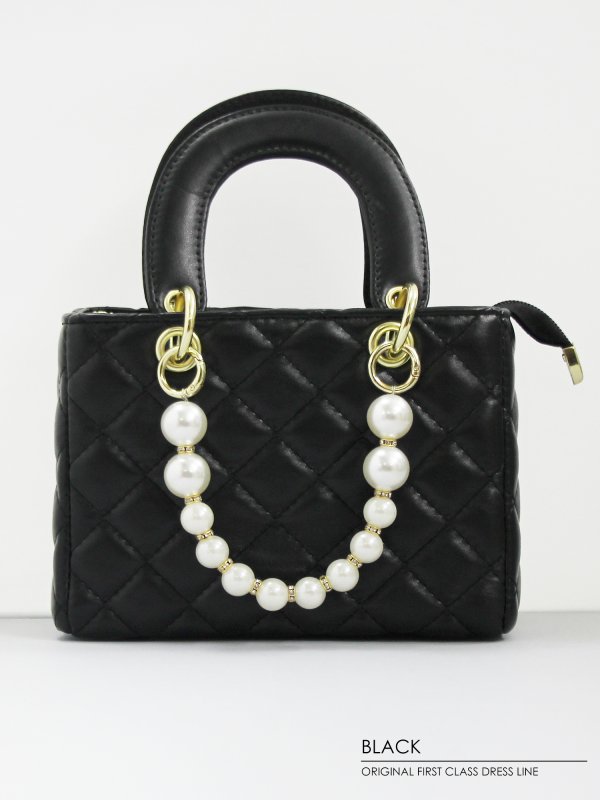 画像3: 【ANGEL R/エンジェルアール】パールチェーン付き/ キルティング/ ハンドバッグ【2カラー】[OF04] 【一部予約商品/12月下旬-1月上旬発送予定】