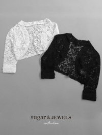 再入荷!モノトーン刺繍レースボレロ/上着/羽織り物/アウター【Fサイズ/2カラー】[OF08-U] 【IM】