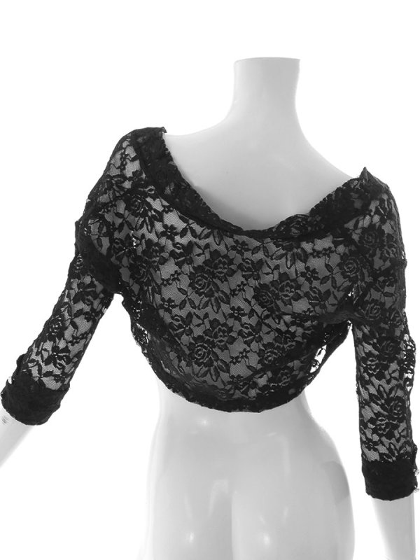 画像4: 再入荷!モノトーン刺繍レースボレロ/上着/羽織り物/アウター【Fサイズ/2カラー】[OF08-U] 【IM】